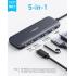 Anker USB C Hub, 5-in-1 USBC to HDMI Splitter with 4K Display, 1 x Powered USB-C 5Gbps & 2×Powered USB-A 3.0 5Gbps Data Ports for MacBook Pro, MacBook Air, Dell and More - Black